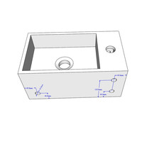 Fontein met Handdoekhouder Boss & Wessing Solid Surface (kraangat links) 35.6x20.3x15.9 cm Zwart