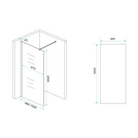 Glasplaat BWS Mark Rook Naar Helder Glas Nano 100x2000 8mm