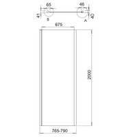 Douchewand Allibert Laja 76.5-79x 200 cm Zwart