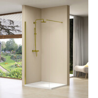 Inloopdouche Van Rijn Products Vaste Wand 39-41 x 200 cm Helder Glas en Gouden Muurprofiel