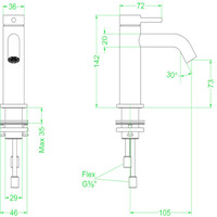 Wastafelkraan IVY Bond Model S Coldstart Geborsteld Nickel PVD