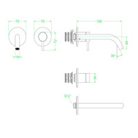 Inbouw Wastafelmengkraan IVY Bond 2-gats Coldstart Zwart Chroom PVD