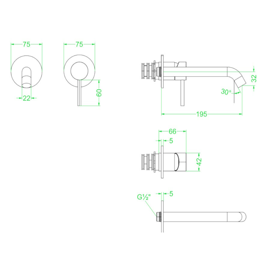 Inbouw Wastafelmengkraan IVY Concord 2-gats Coldstart Geborsteld RVS316