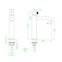 Wastafelkraan IVY Tribe Model M Coldstart Geborsteld RVS316