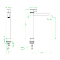 Wastafelkraan IVY Pact Model L Coldstart Zwart Chroom PVD