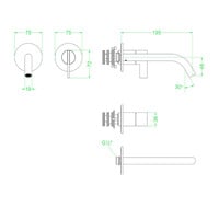 Inbouw Wastafelmengkraan IVY Pact 2-gats Coldstart Geborsteld Metal Black PVD