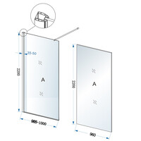 Inloopdouche BWS Loek 100x220 Cm 8 Mm Nano Coating Helder Glas Chroom