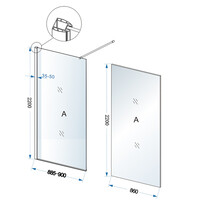 Inloopdouche Wiesbaden Eco 90x220 Cm 8 Mm Nano Coating Helder Glas Chroom