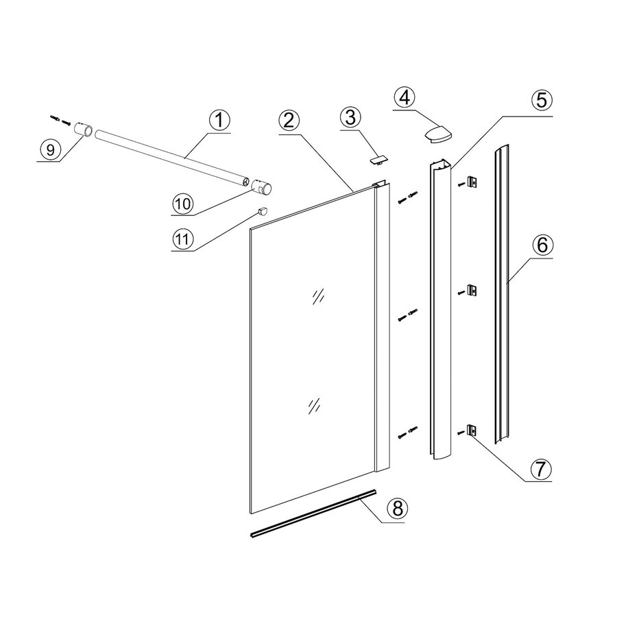 Inloopdouche BWS Loek 90x220 Cm 8 Mm Nano Coating Helder Glas Chroom