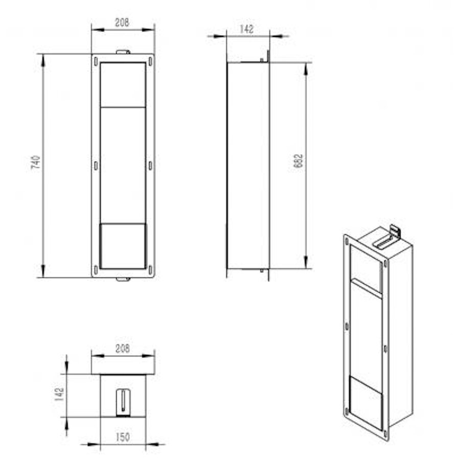 Reserverolhouder Inbouw BWS Milan Geborsteld Messing