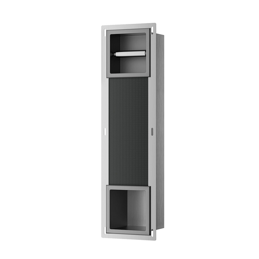 Toiletrolhouder Zonder Klep en Reserverolhouder Inbouw Wiesbaden Rocko Gunmetal