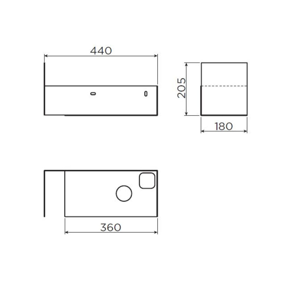 Fonteinset Clou Flush 3 Incl. Toebehoren 20.5x44 Cm Mat Zwart