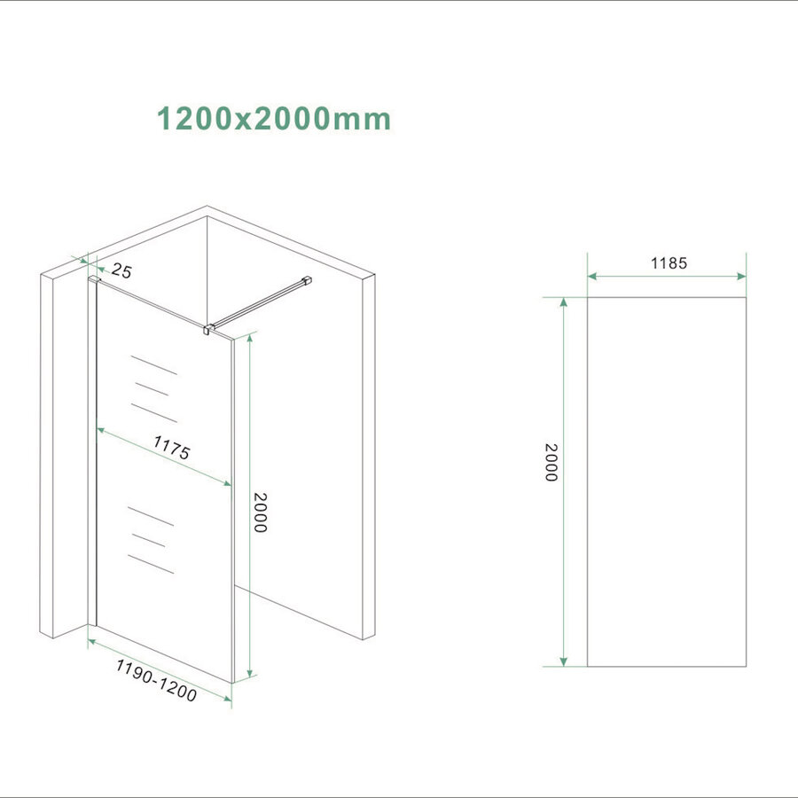 Glasplaat Wiesbaden Slim 120x200 Cm Nano Vintage Bronsglas