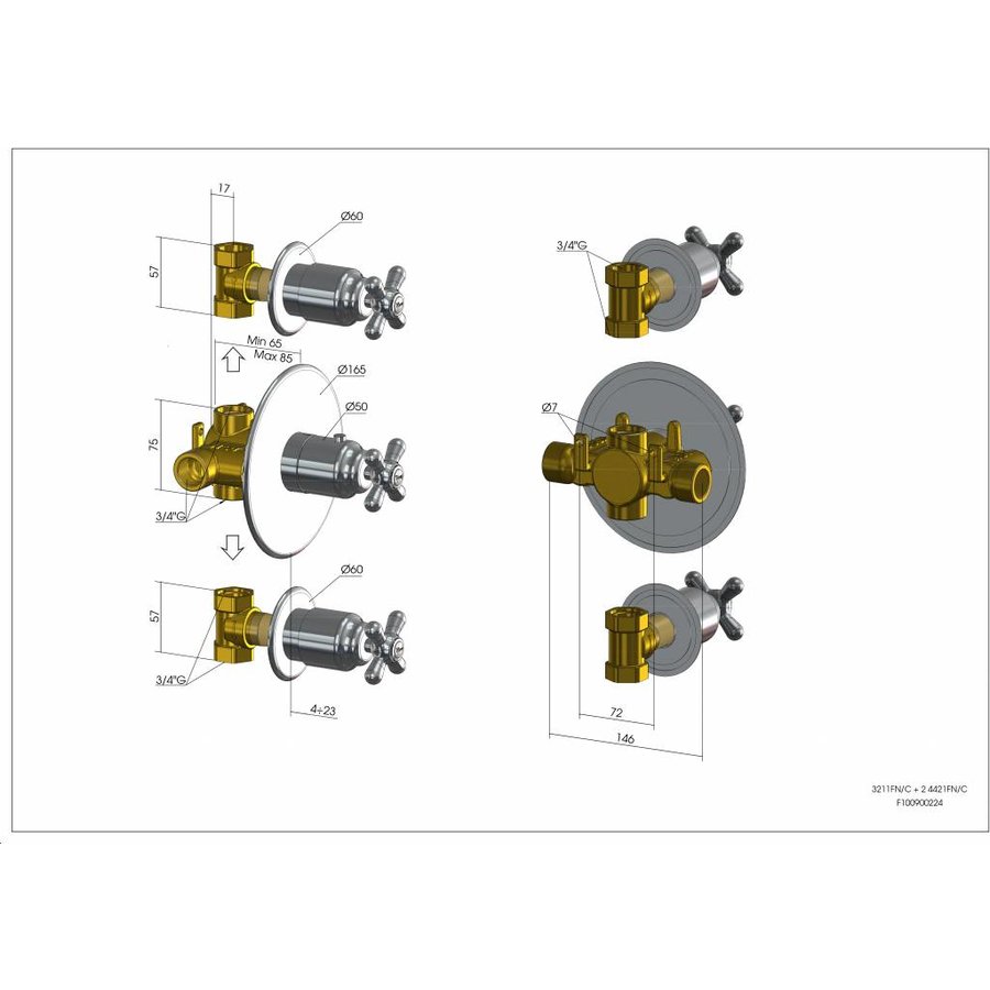 Amice Inbouw Stopkraan 010 Chroom