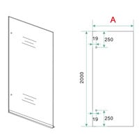 Glasplaat Wiesbaden Less 50x200 cm 8 mm Nano Helder Glas