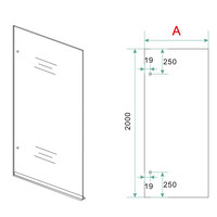 Glasplaat Wiesbaden Less 80x200 cm 8 mm Nano Helder Glas