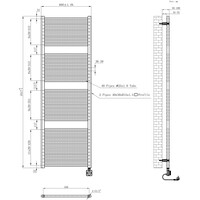 Elektrische Radiator Wiesbaden Elara 181.7x60 Cm Smart Wifi Mat Zwart