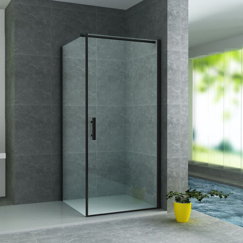 Douchecabine BWS 90x90cm | 6mm Helder Glas met Nanocoating Zwart 