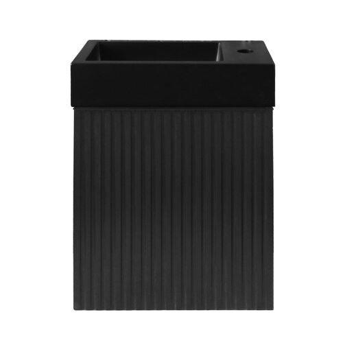 Fonteinkast BWS Sona Met Verticaal Reliëf Soft-close Mat Zwart 