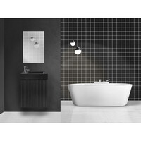 Fonteinkast BWS Sona Met Verticaal Reliëf Soft-close Mat Zwart