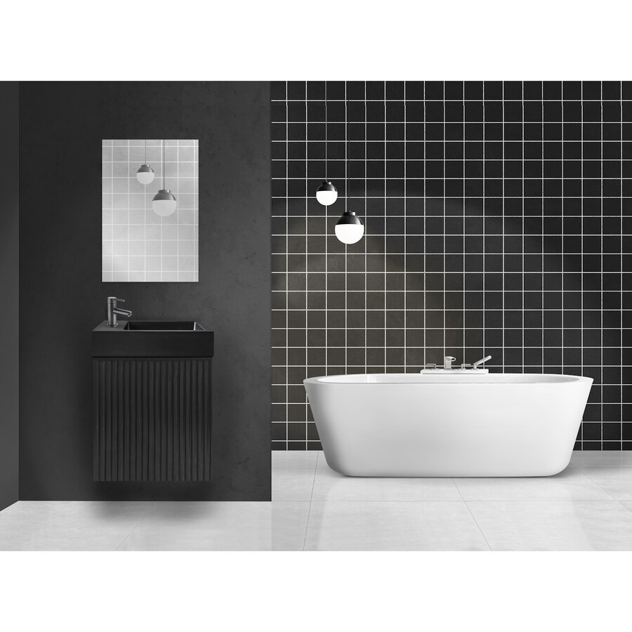 Fonteinkast BWS Sona Met Verticaal Reliëf Soft-close Mat Zwart