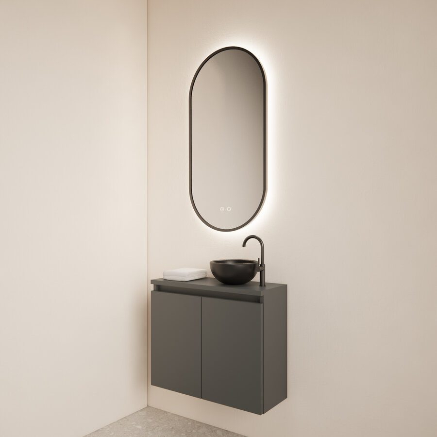 Fonteinmeubel BWS Meadow 60x50 cm Graphite Grijs Incl. Topplaat