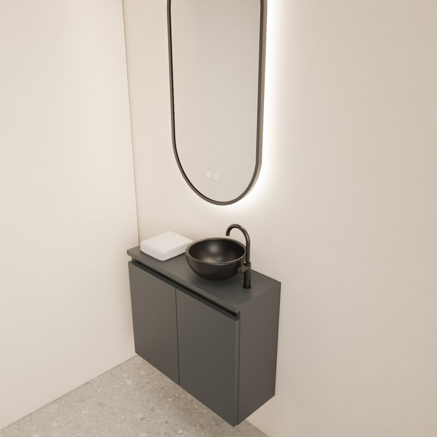 Fonteinmeubel BWS Meadow 60x50 cm Graphite Grijs Incl. Topplaat