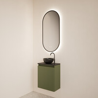 Fonteinmeubel BWS Meadow 40x50 cm Olijf Groen Incl. Topplaat Mat Zwart