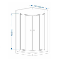 AKTIE Douchecabine BWS Kwartrond 2 Schuifdeuren 80x80 cm 4 mm