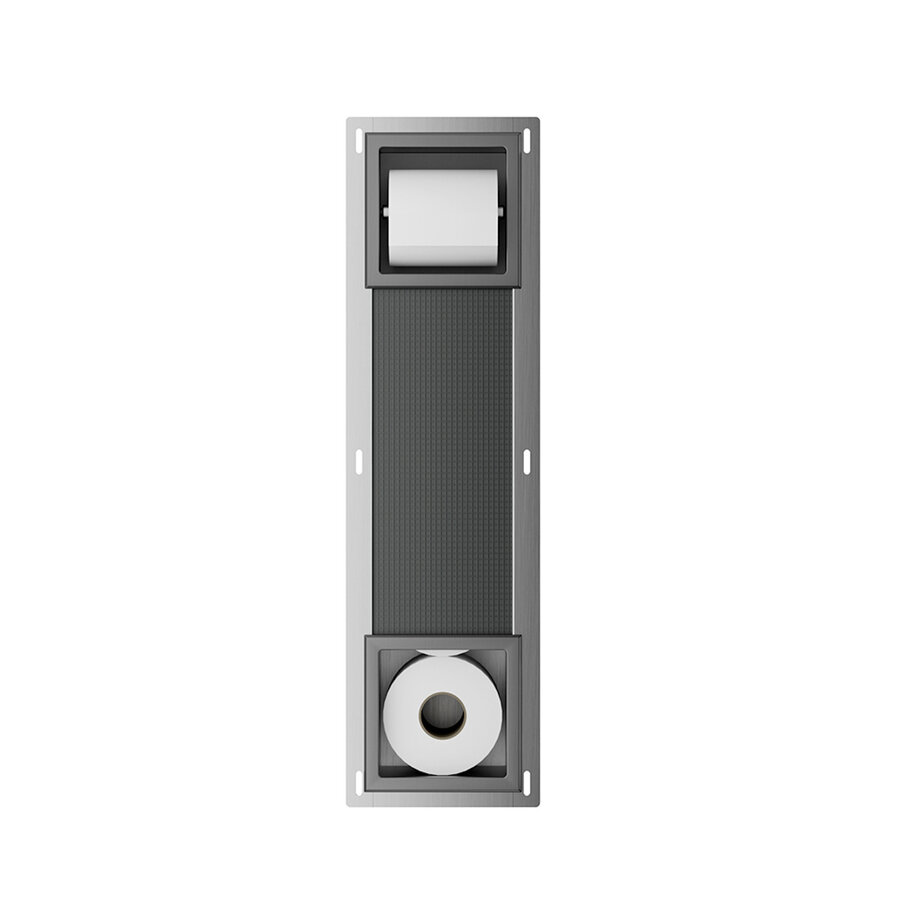 Toiletrolhouder Zonder Klep en Reserverolhouder Inbouw Wiesbaden Rocko Gunmetal