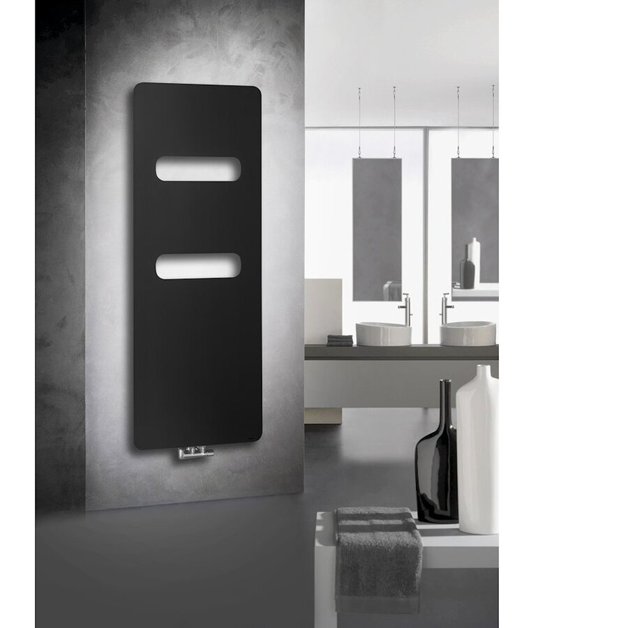 Designradiator Sapho Tabella Open 59x149 cm Mat Zwart