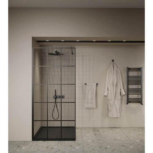 Inloopdouche | BWS | Oganto 2 | 90x200 cm | 8 mm | Zwart 