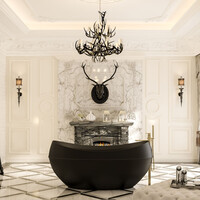 Vrijstaand Bad BWS Adonism Met Hydro Massage Jets 190x96x82 cm Mat Zwart