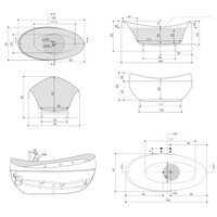 Vrijstaand Bad BWS Adonism Met Hydro Massage Jets 190x96x82 cm Mat Zwart