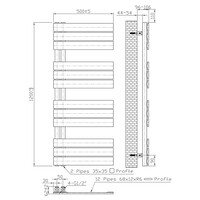 Handdoekradiator BWS Boss Links aansluiting 681W 120x50 cm Zwart