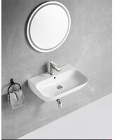 Wastafel BWS Mark 65.5 x 42 x 16.5 cm Keramiek Glans Wit