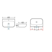 Wastafel BWS Mark 65.5 x 42 x 16.5 cm Keramiek Glans Wit
