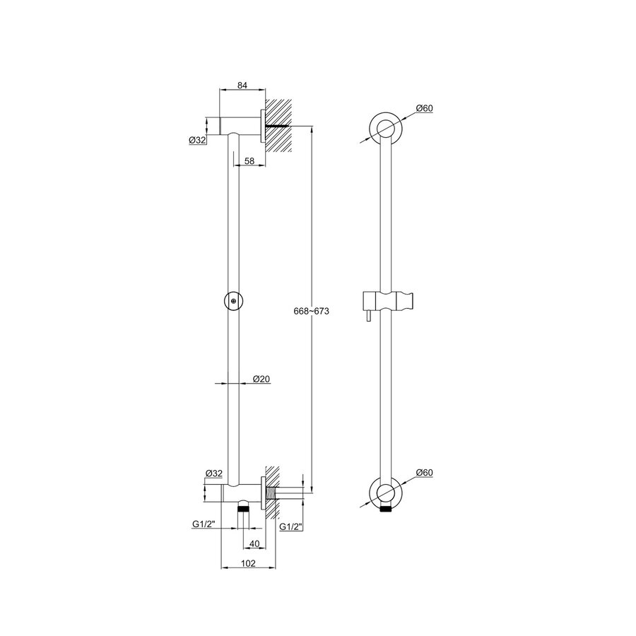 Glijstang Sanilux Ronad Met Wateraanvoer RVS Look