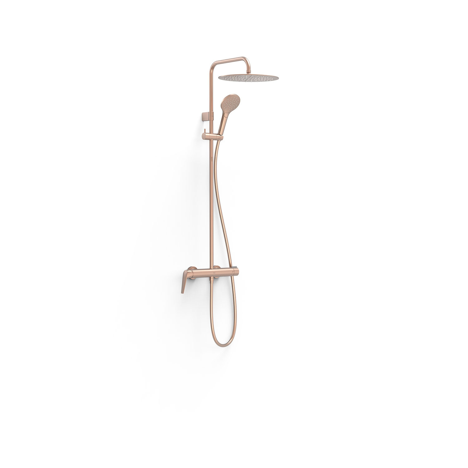 Regendouche Tres Fuji 203 cm met Handdouche Mat Rose Gold Tres