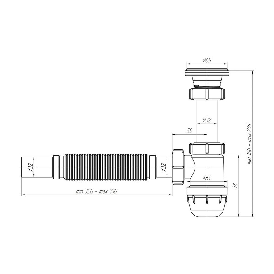 Beker Sifon BWS Aad Crepine 32cm