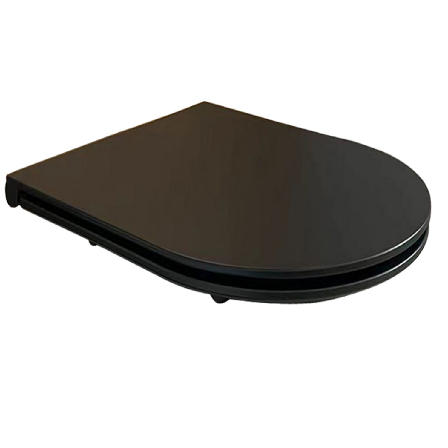 Wiesbaden Flatline Toiletzitting Softclose En Quick Release Mat Zwart