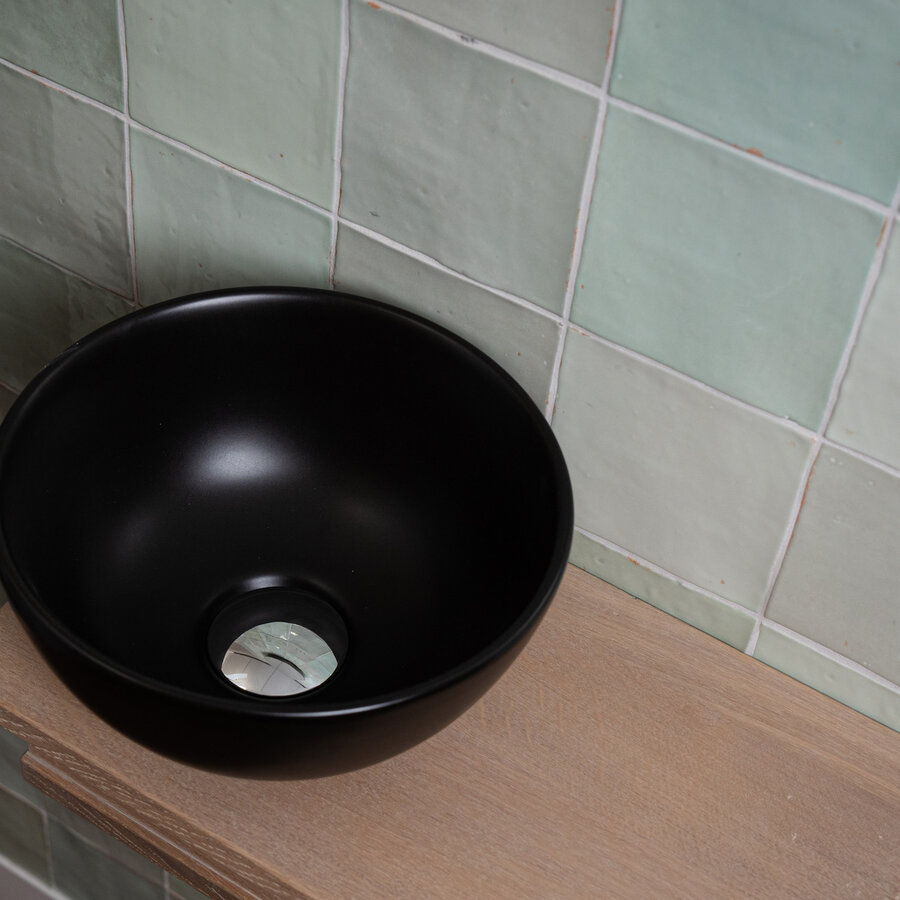 Waskom Loutro Mc Mini Rond 24x24x12 cm Mat Zwart