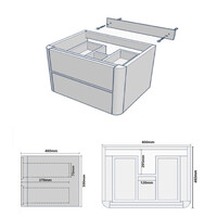 Badmeubel Casajoy Bold Onderkast 80 cm 2 Lades Eiken Met Natuurstenen Wastafel