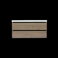 Onderkast Sanilux Trendline Met Greeplijst Mat Zwart 120x47x52 Cm Tabak Oak