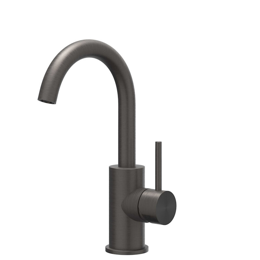 Wastafelkraan IVY Concord Draaibare Uitloop Coldstart RVS316 Geborsteld Carbon Black PVD