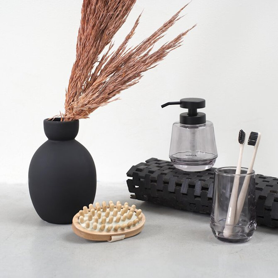 Badmat Sealskin Woodblock 60x60 cm Teak Zwart