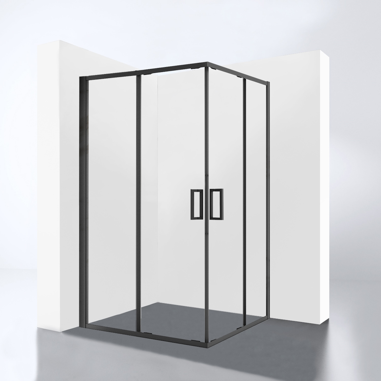 Best Design Douchecabine Hulmer Nero 120x89x210 cm Met Twee Schuifdeuren Mat Zwart