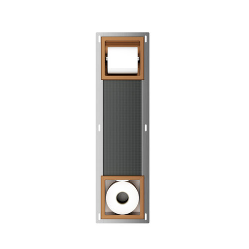 Toiletrolhouder Zonder Klep en Reserverolhouder Inbouw Wiesbaden Rocko Geborsteld Brons Koper 
