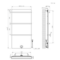 Elektrische Radiator Best Design Brenner Concrete 120x60cm 750W Beton Grijs