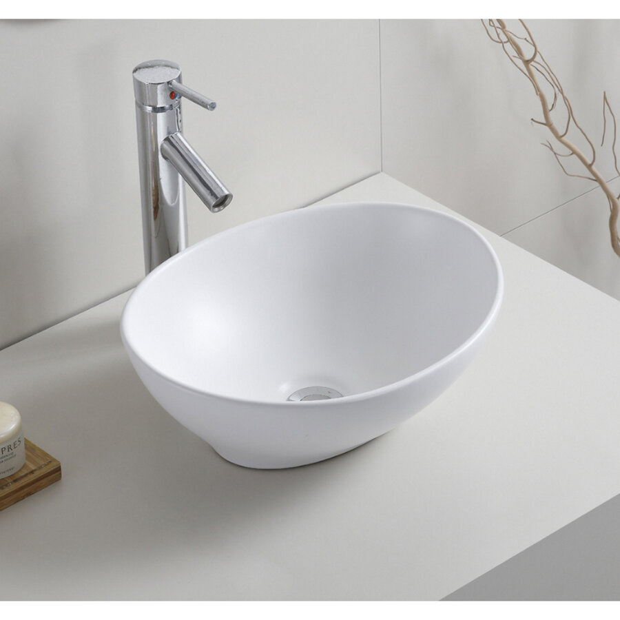 Opzetwaskom BWS Mark 40x33x14,5 cm Mat Wit